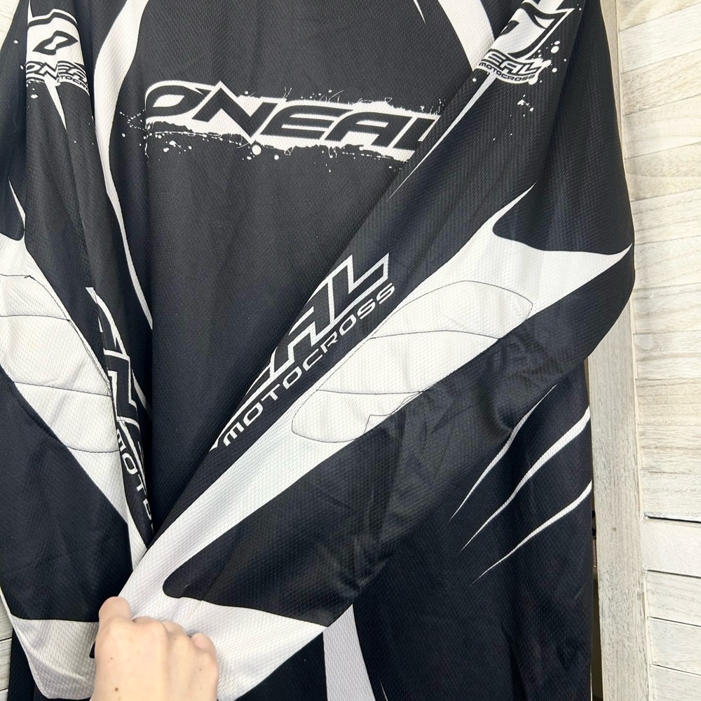 New Low Price! Oneal Motocross Racing Gear Black and White Long Sleeve Jersey - Picture 6 of 15